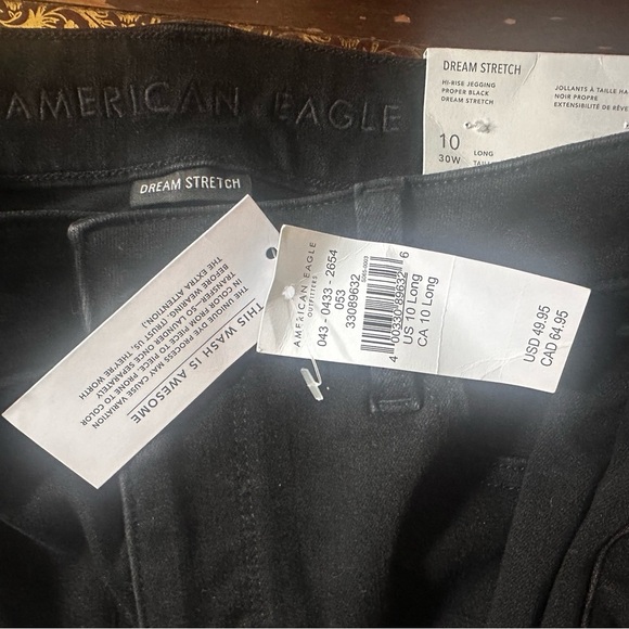 NWT American Eagle Hi-Rise Jegging Proper Black Dream Stretch Size 10 Long - Picture 2 of 5